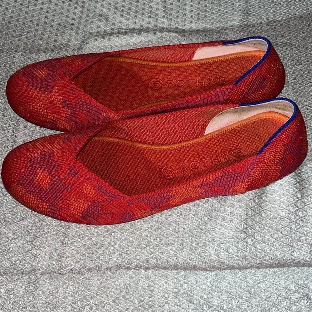 Rothy's Red Botanicamo Flats size W 10 - Picture 10 of 12